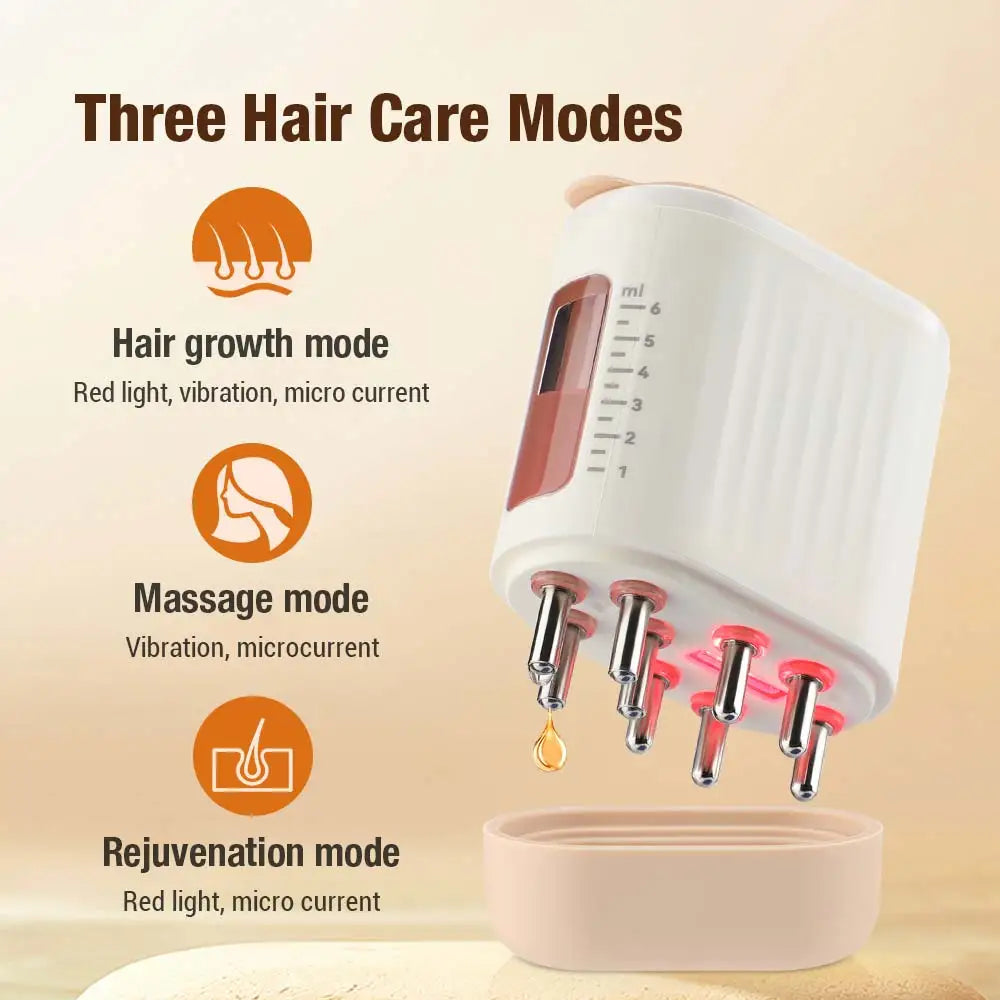 Electric Micro-Current Scalp Massage Comb Portable Medicine Liquid Oil Applicator Nourishing Hair Growth Vibration Head Massager